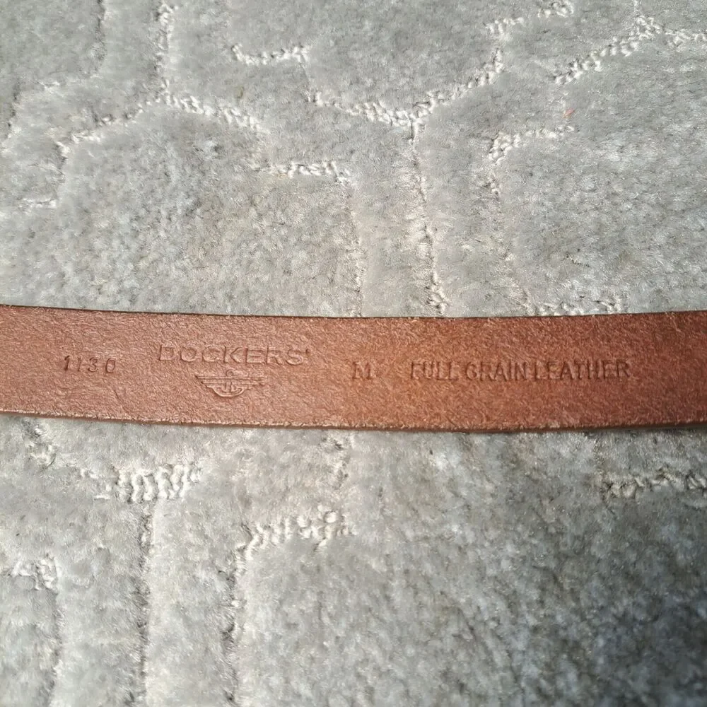 Dockers Full Grain Leather Belt MENS Size M BrownStitch Designs 29-32W Western